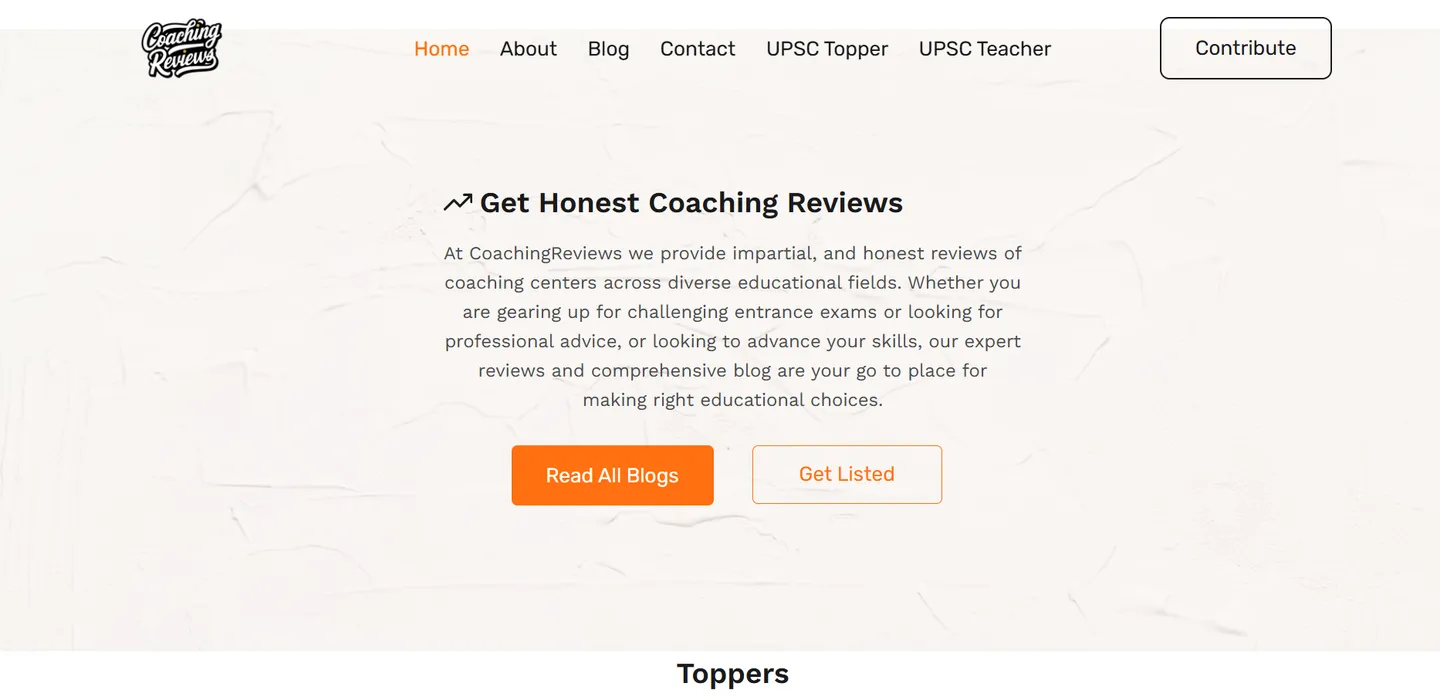 COACHING REVIEWS