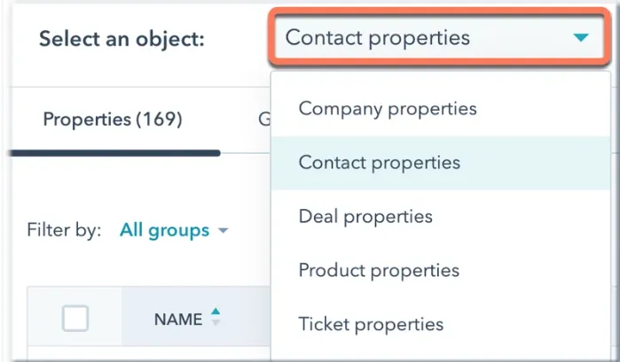 Select the Object Type