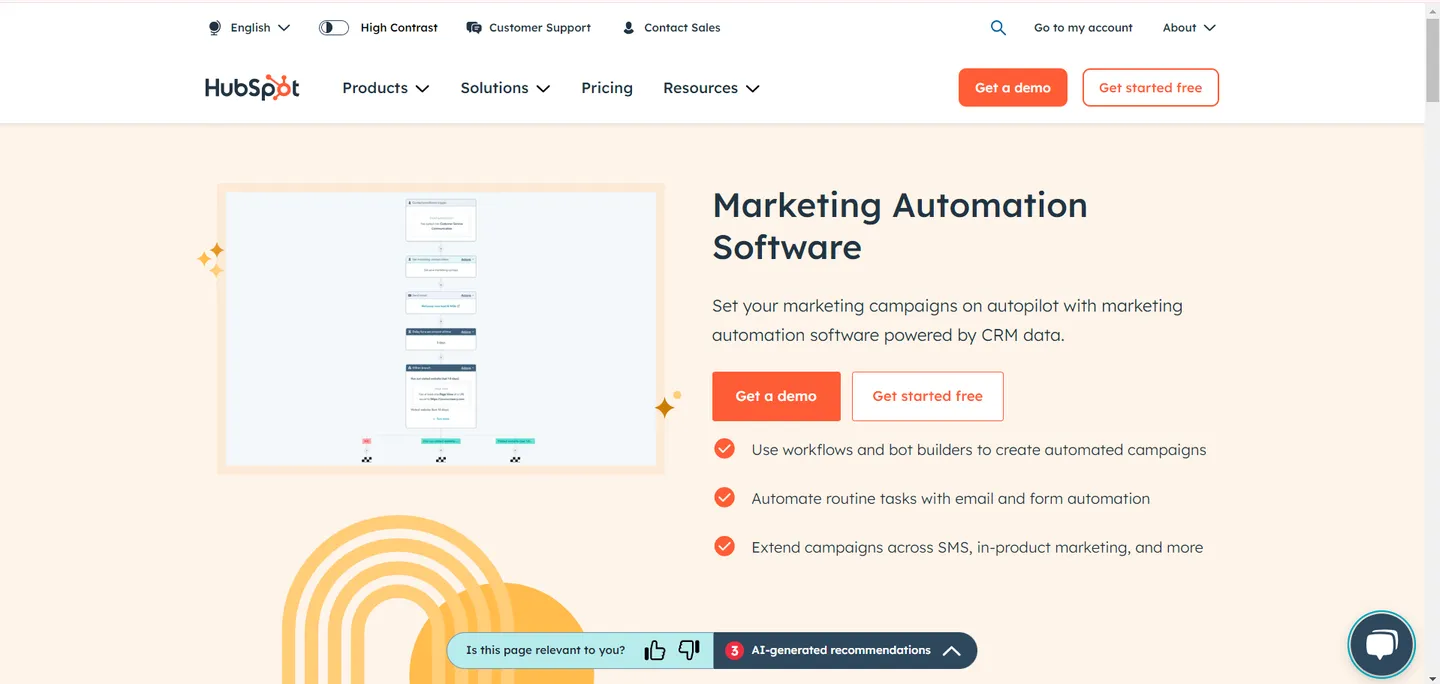HubSpot Vs AWS: HubSpot Marketing Automation