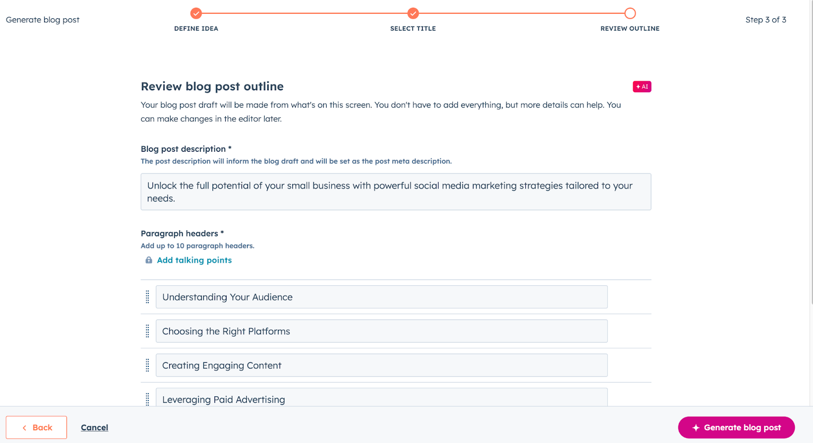 Blog outline