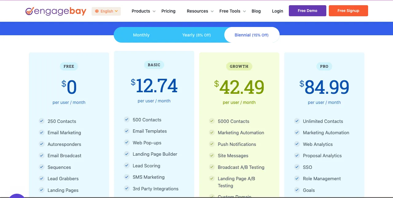 Engagebay Pricing