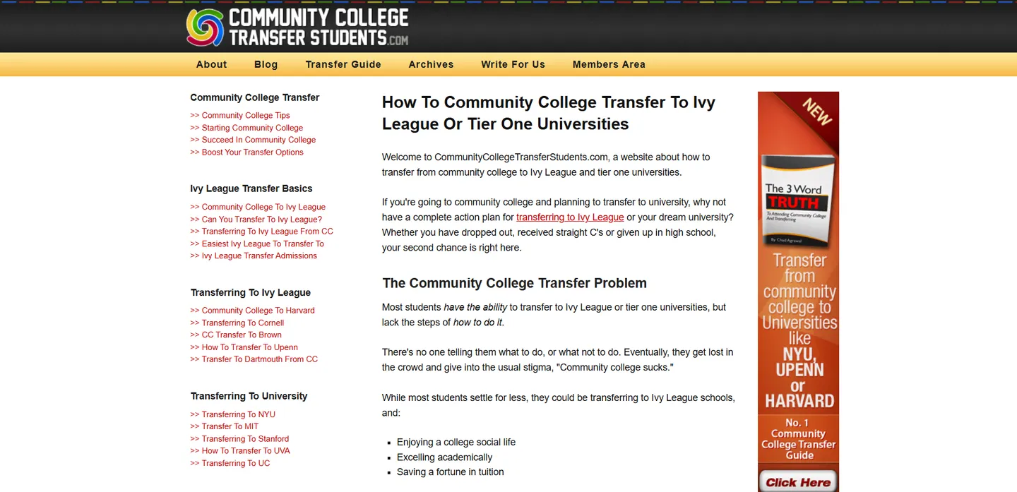 COMMUNITY COLLEGE STUDENTS TRANSFER