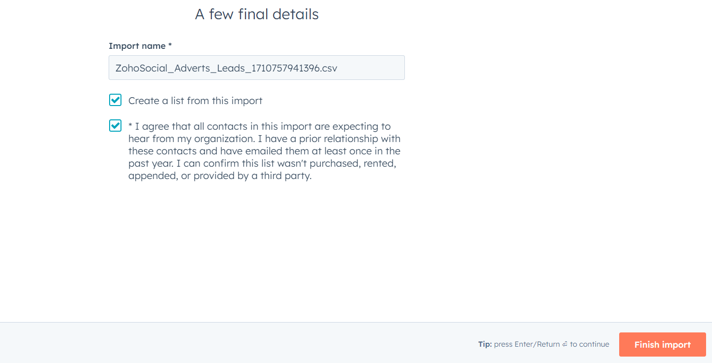 Finalize Your Import