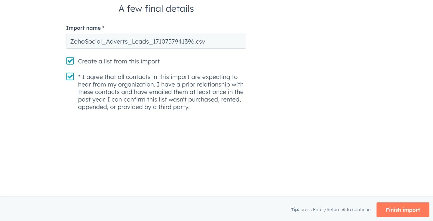 Finalize Your Import