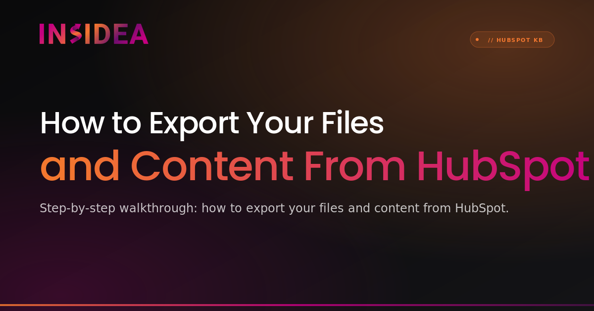 How to Export Your Files and Content | INSIDEA