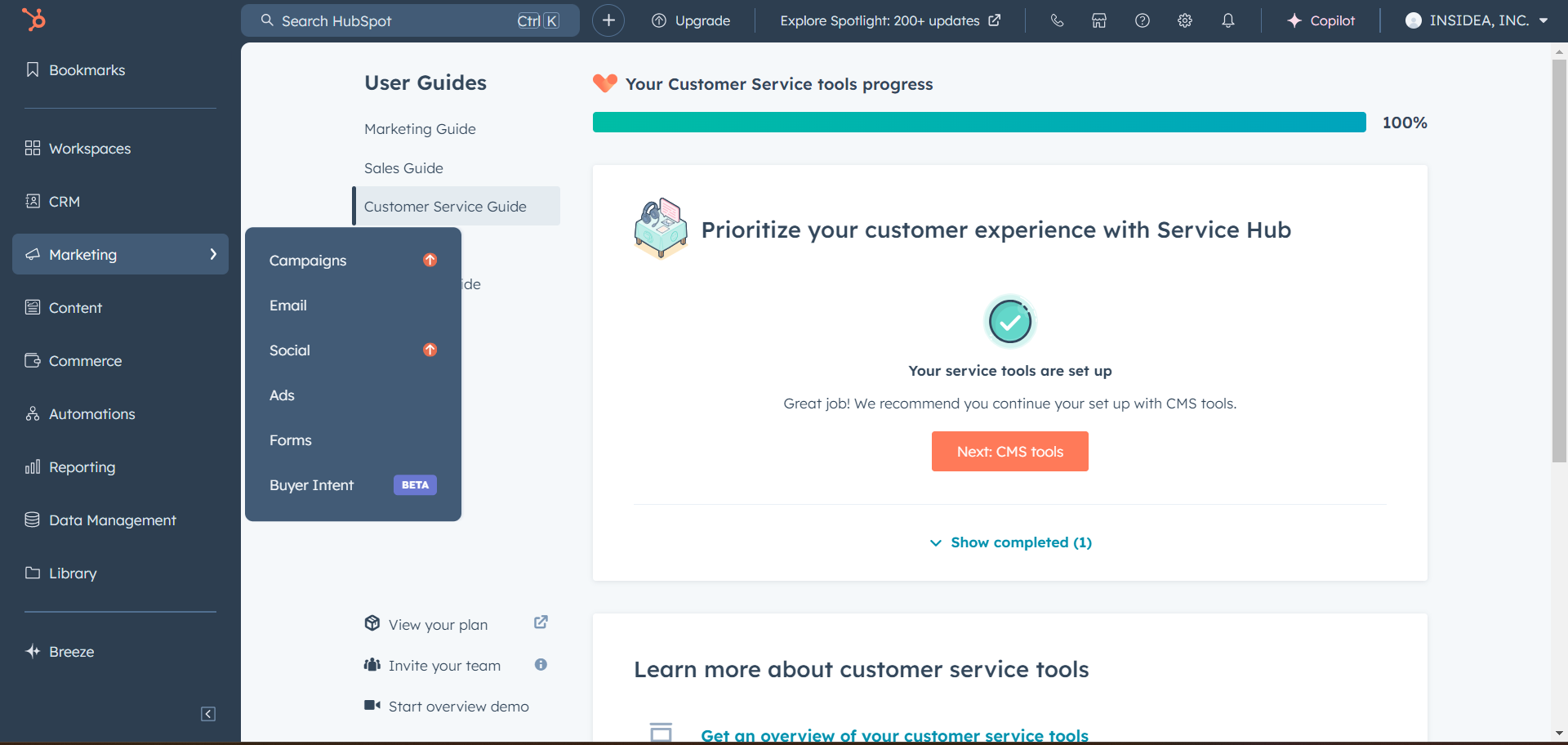 Navigate to the AI Tools Section