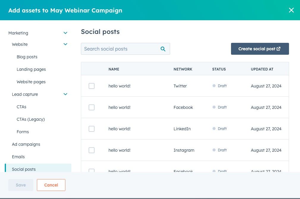 HubSpot Content Planner