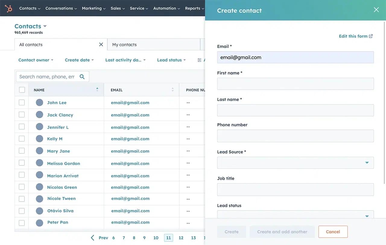HubSpot Contact Management Software