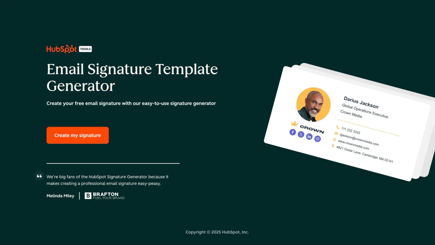 HubSpot Email Signature Generator