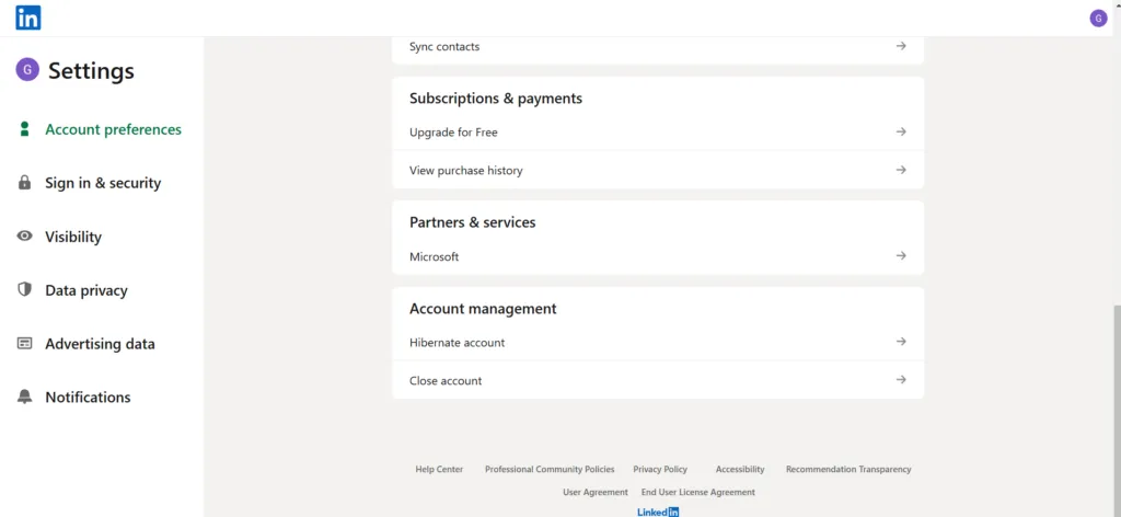 Go to the "Account Management" section under "Account Preferences."