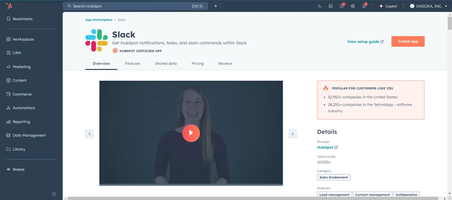  Search for the Slack App 