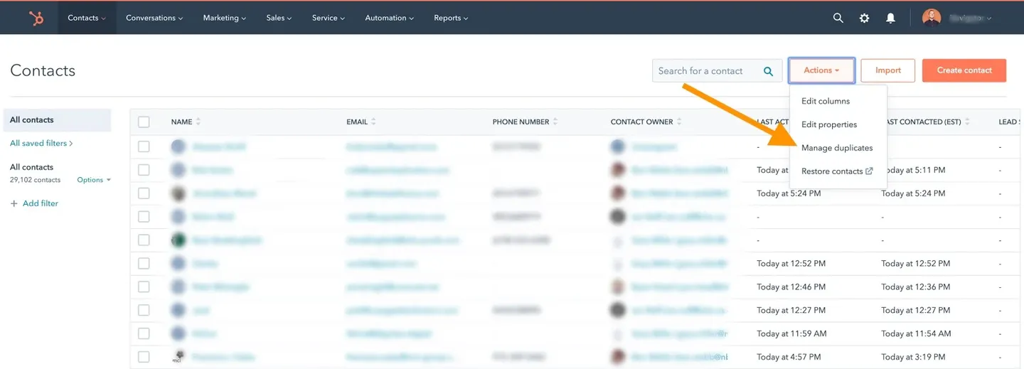 Deduplicate Contacts