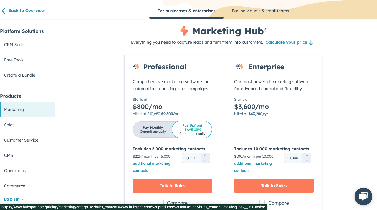 HubSpot Pricing