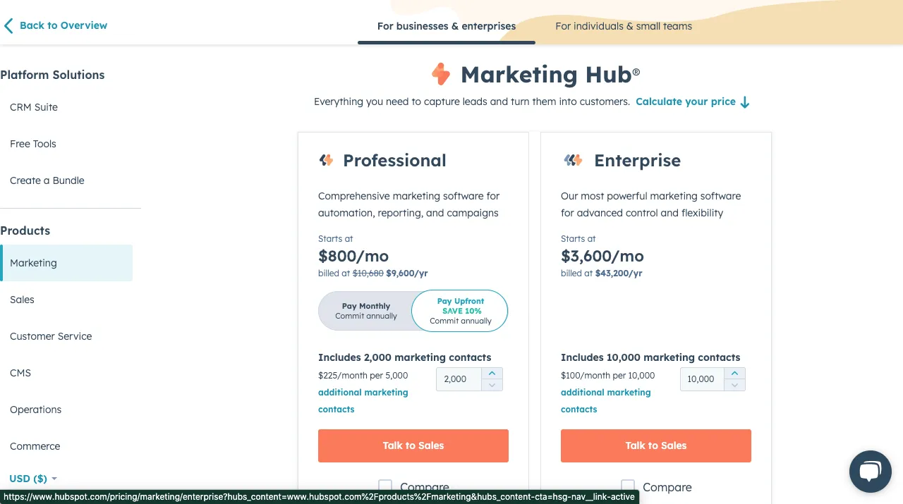 HubSpot Pricing