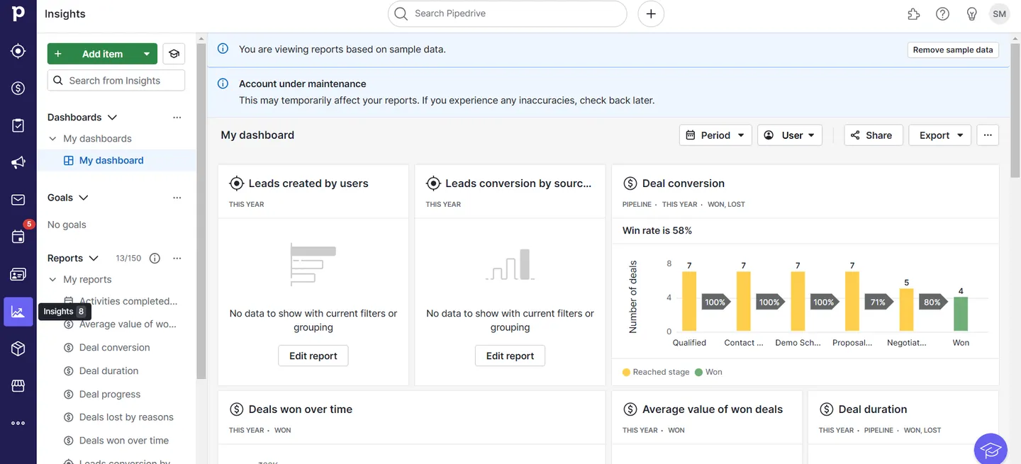 Reporting and Analytics Pipedrive