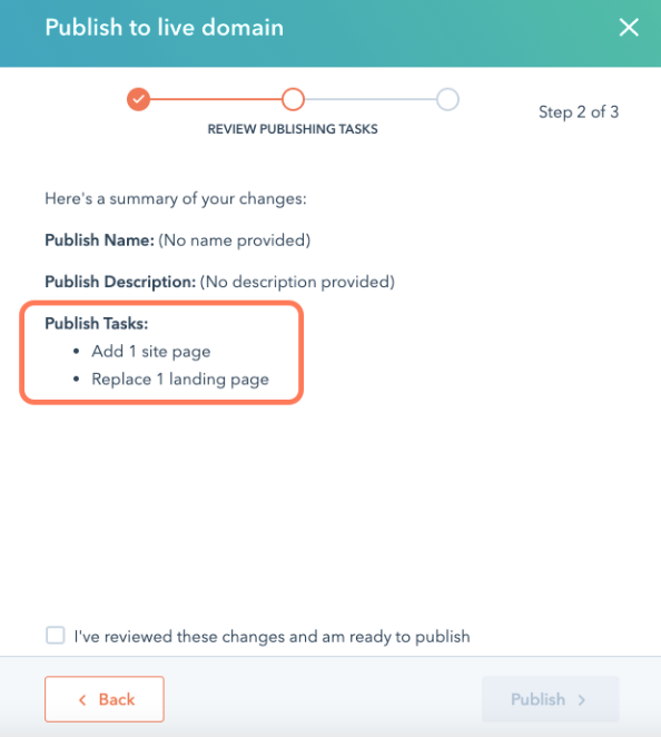 Publish to Staging