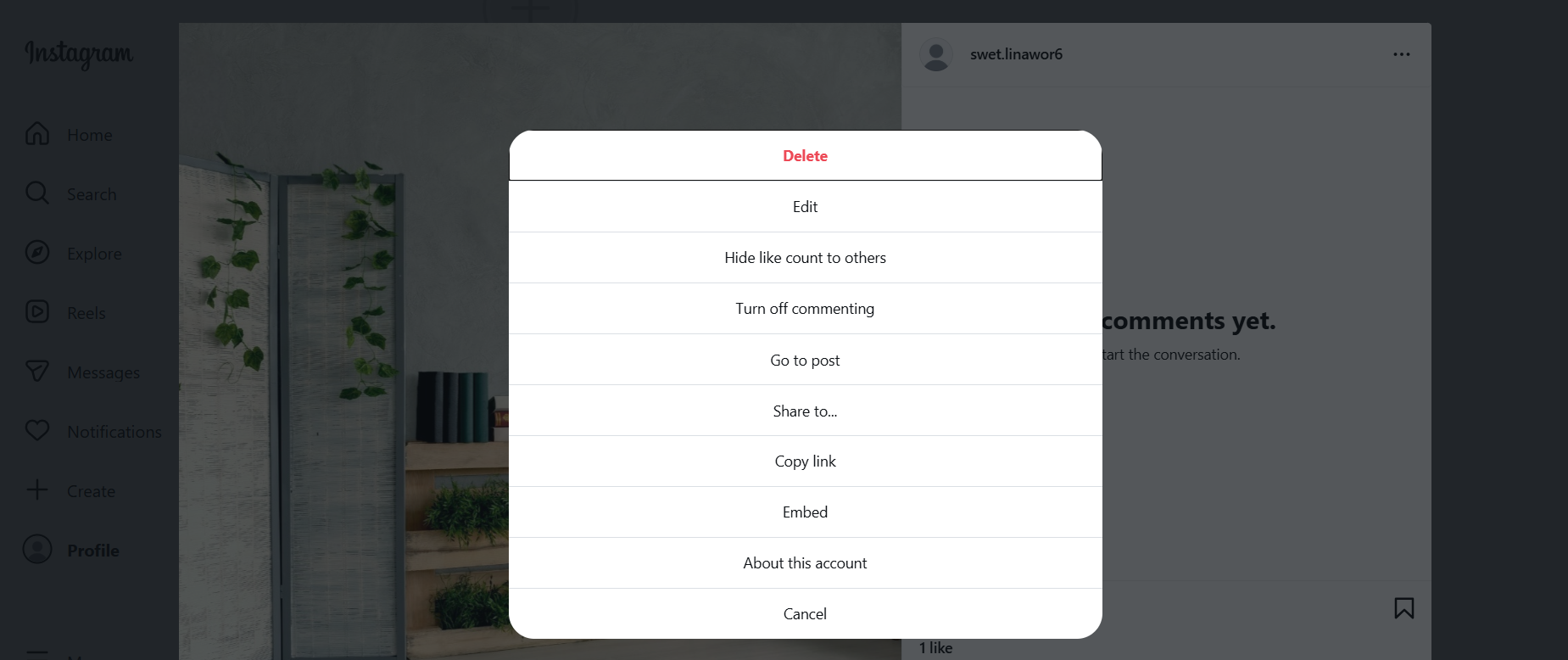 Select "Hide Like Count"