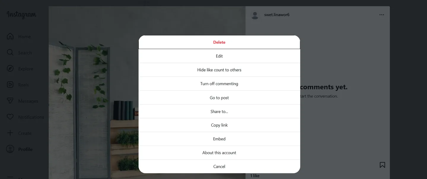 Select "Hide Like Count"