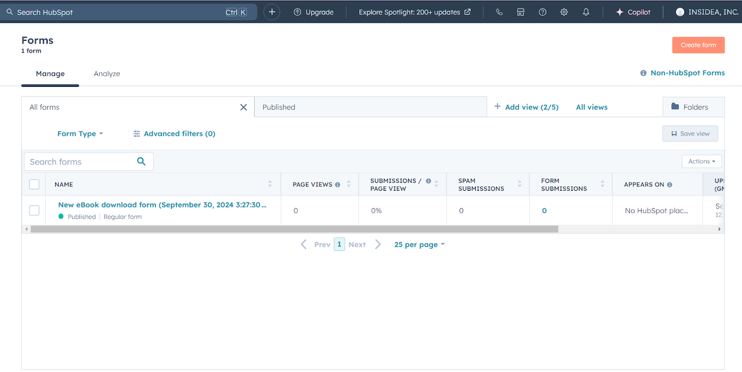 Click Create form or hover over an existing form and click Edit.
