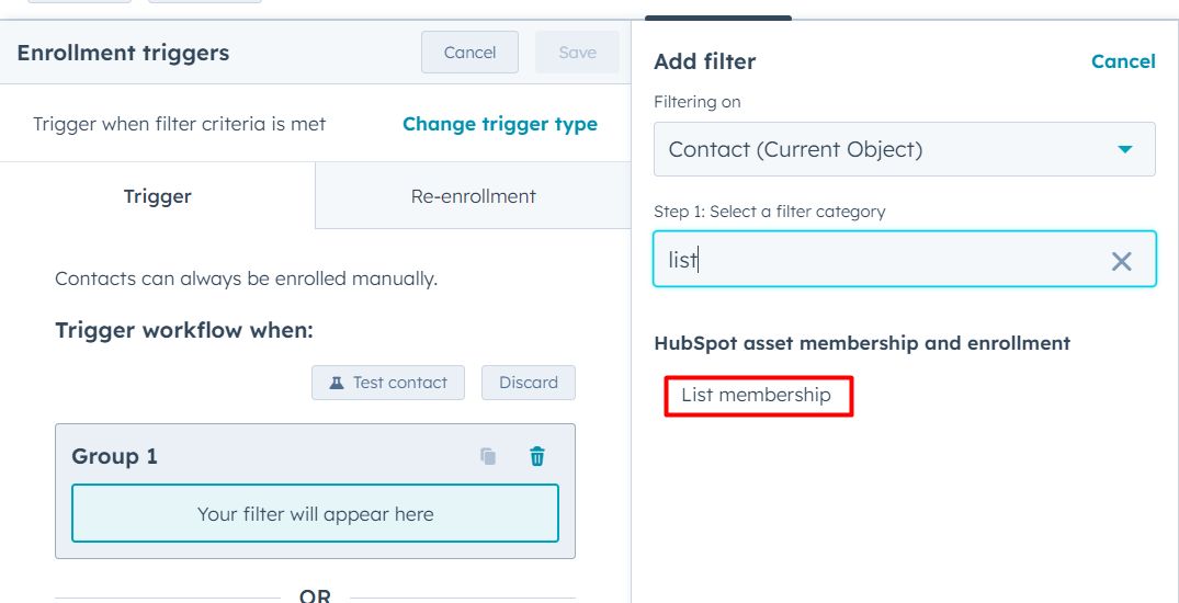 Set Your Workflow enrollment trigger