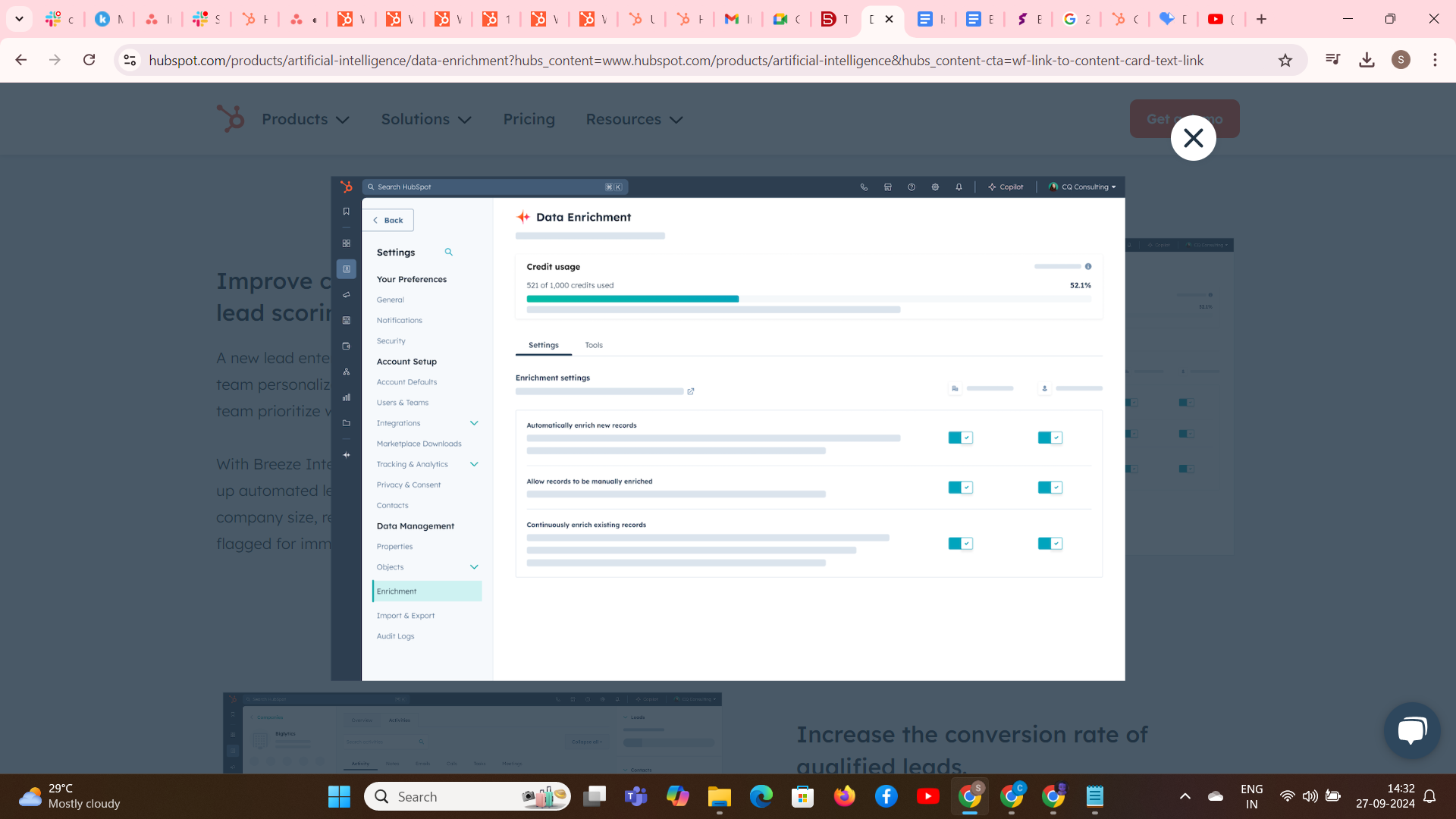 It automates lead scoring