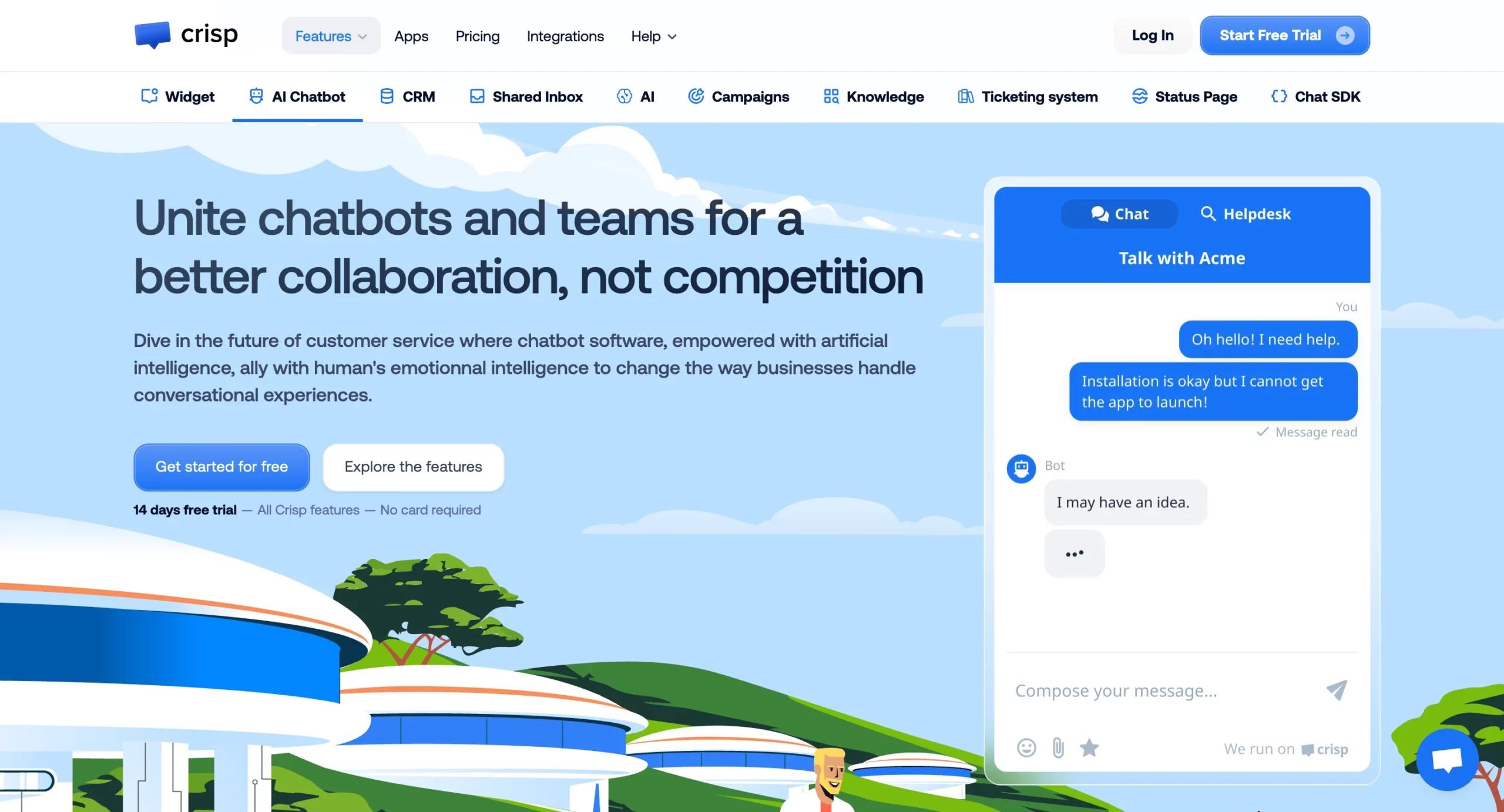 6. Crisp, Flat-Priced Omnichannel Chat With Active AI Innovation