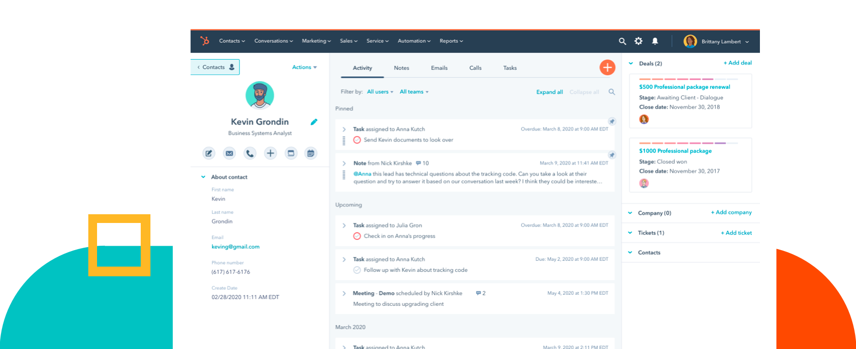 Ease of use dashboard of HubSpot