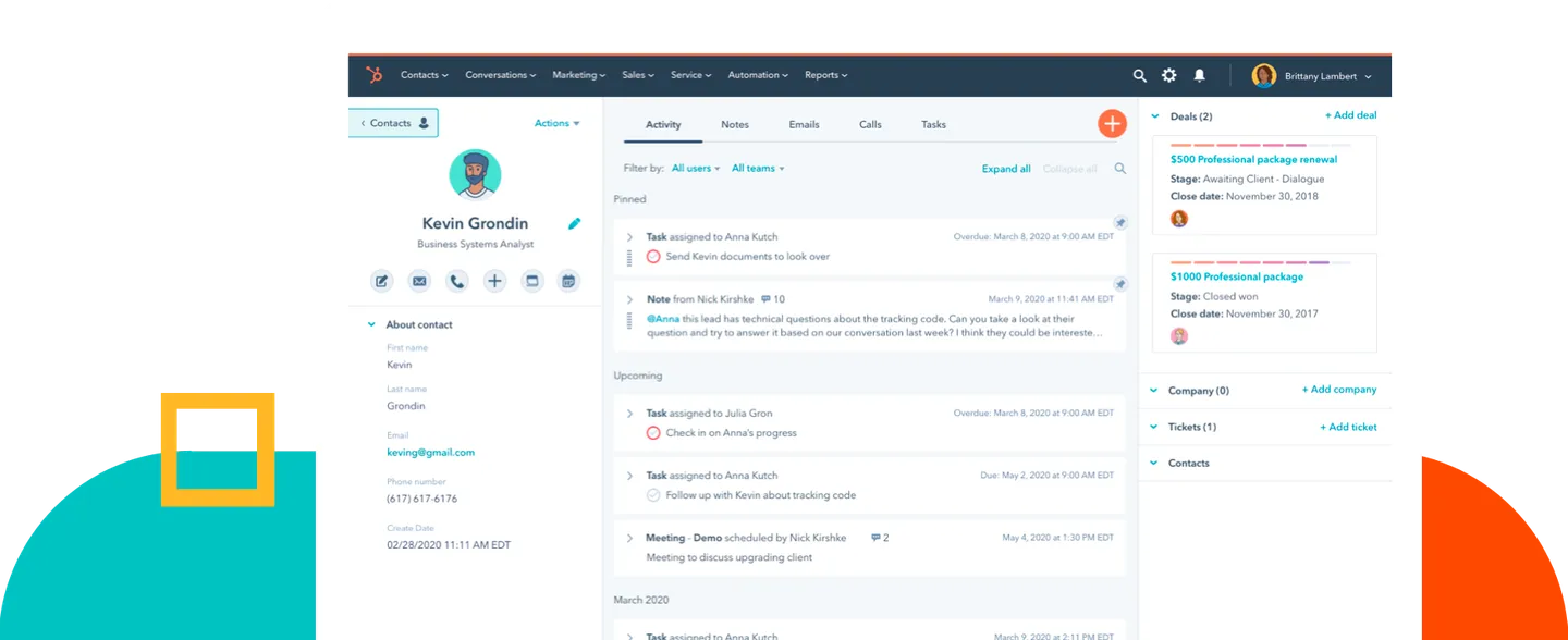 Ease of use dashboard of HubSpot