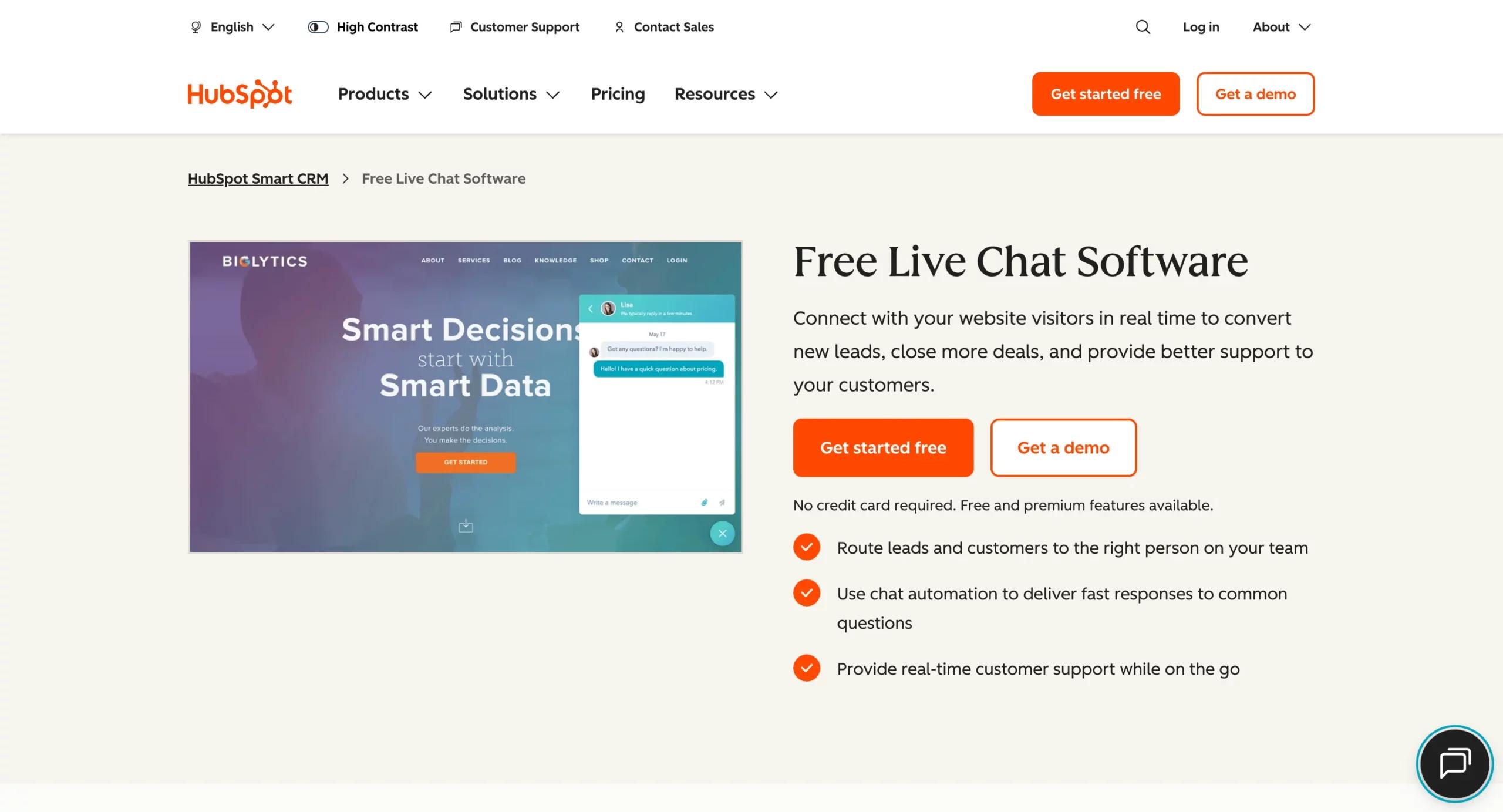 1. HubSpot Live Chat, CRM-First Integration With Unmatched Context