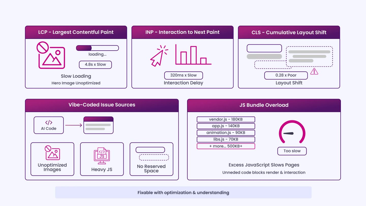 Core Web Vitals and Page Speed in AI-Generated Code