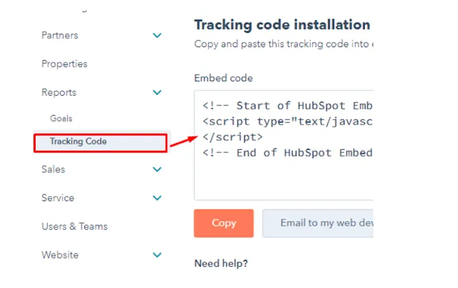 Install HubSpot Tracking Code
