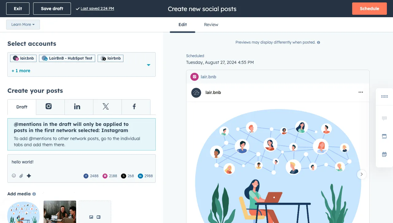 HubSpot Social Media Scheduling
