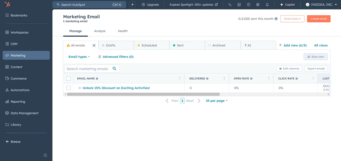 Hubspot Email Marketing