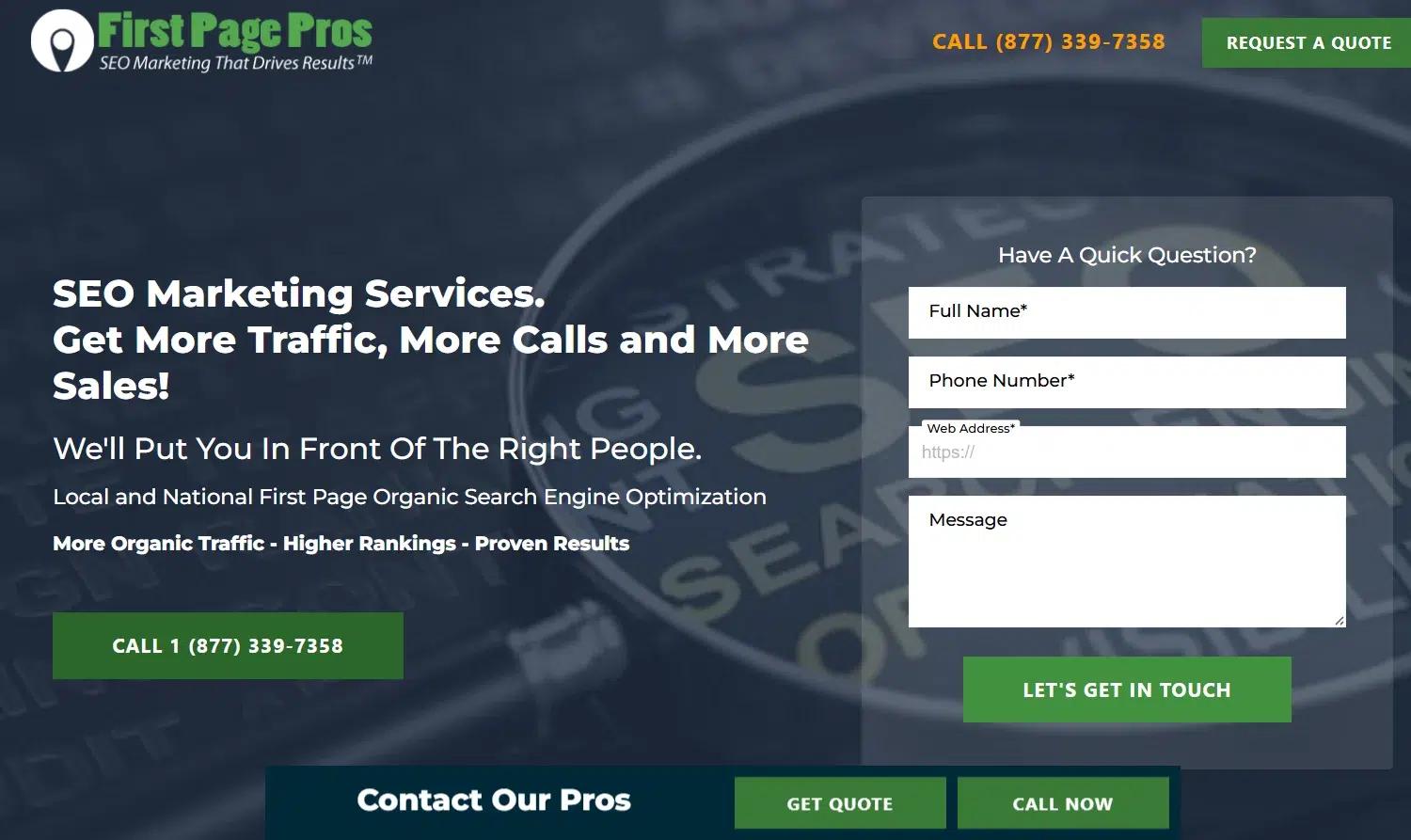 First page pros