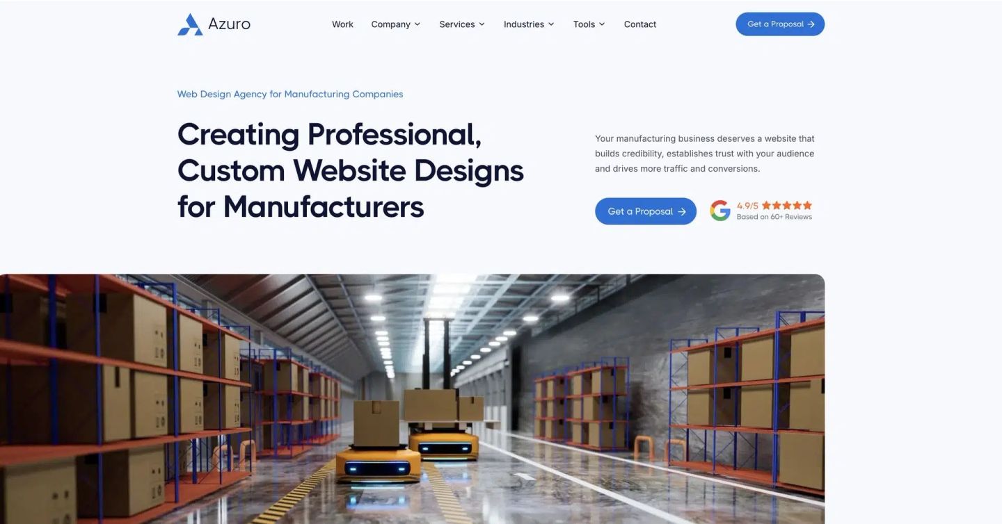 Azuro Digital Manufacturing Website Design