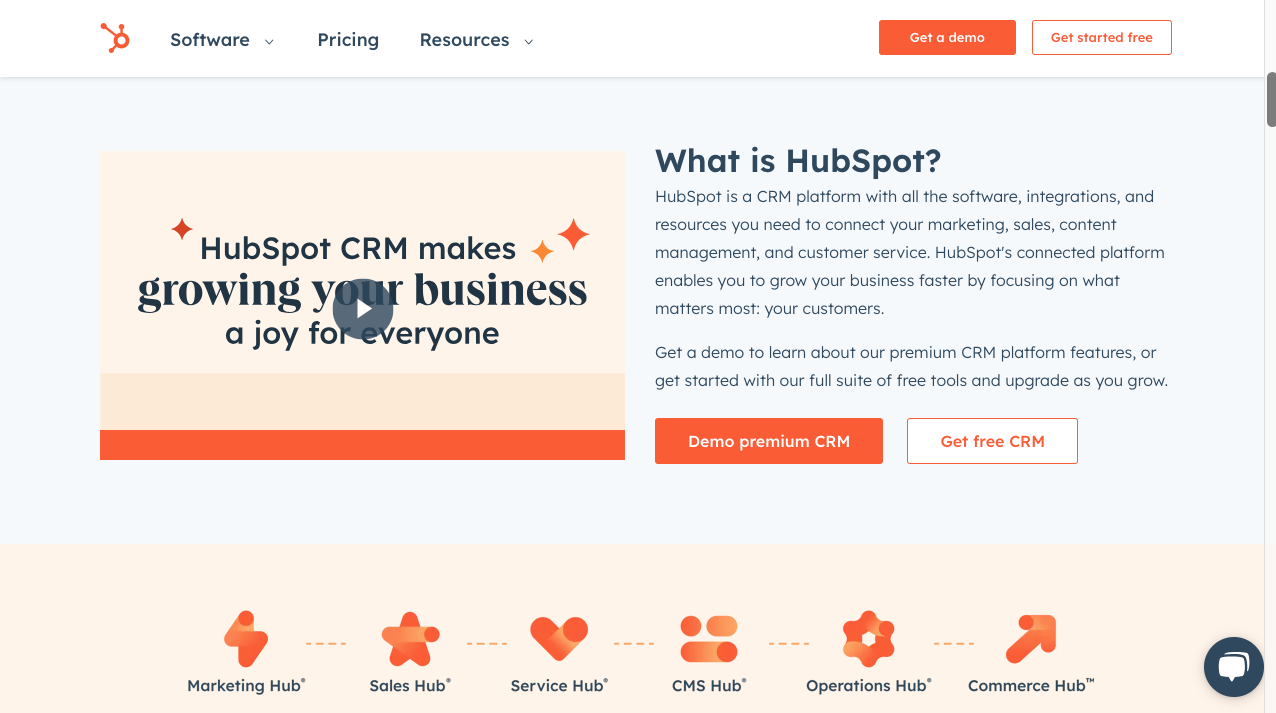 HubSpot website screenshot
