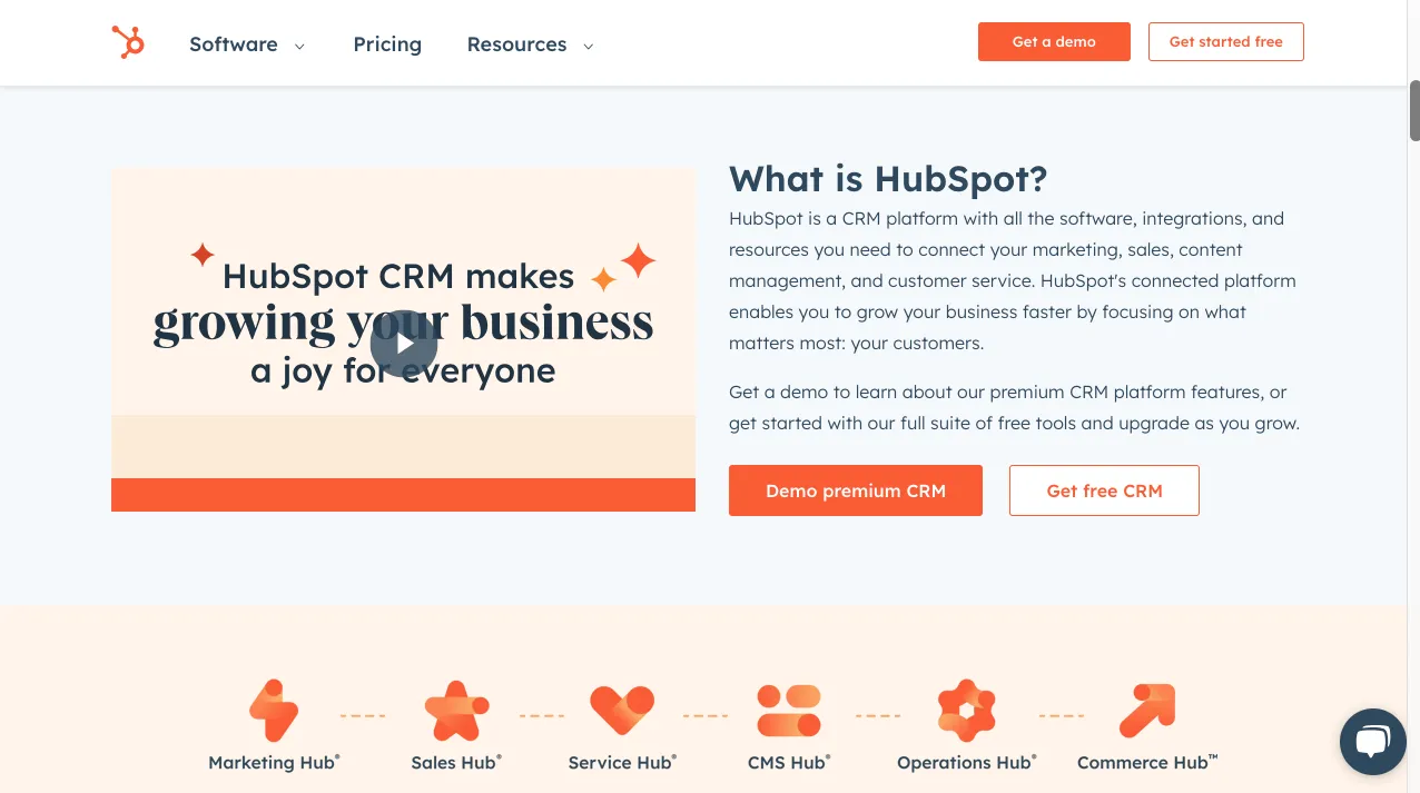 HubSpot website screenshot