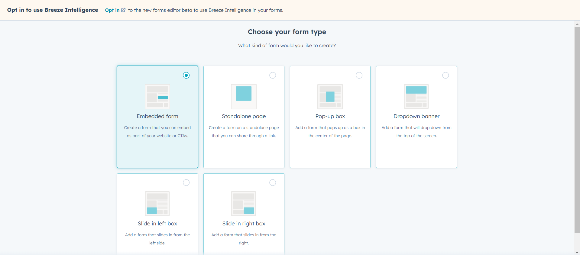 Choose a Form Type