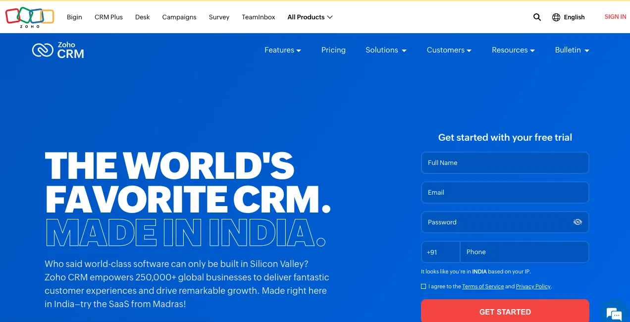 Zoho CRM 