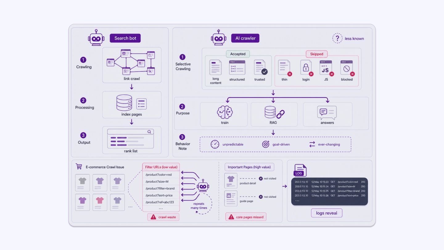 How AI Crawlers Differ from Traditional Search Bots