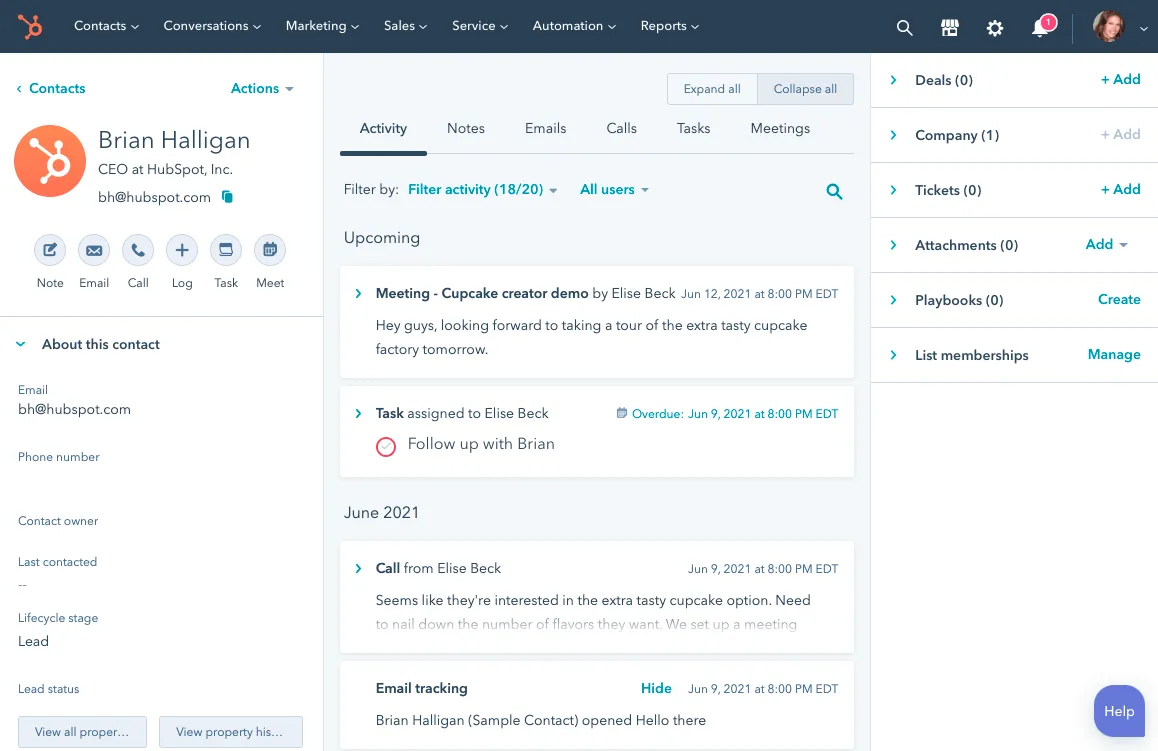 Ease of use - HubSpot Dashboard image