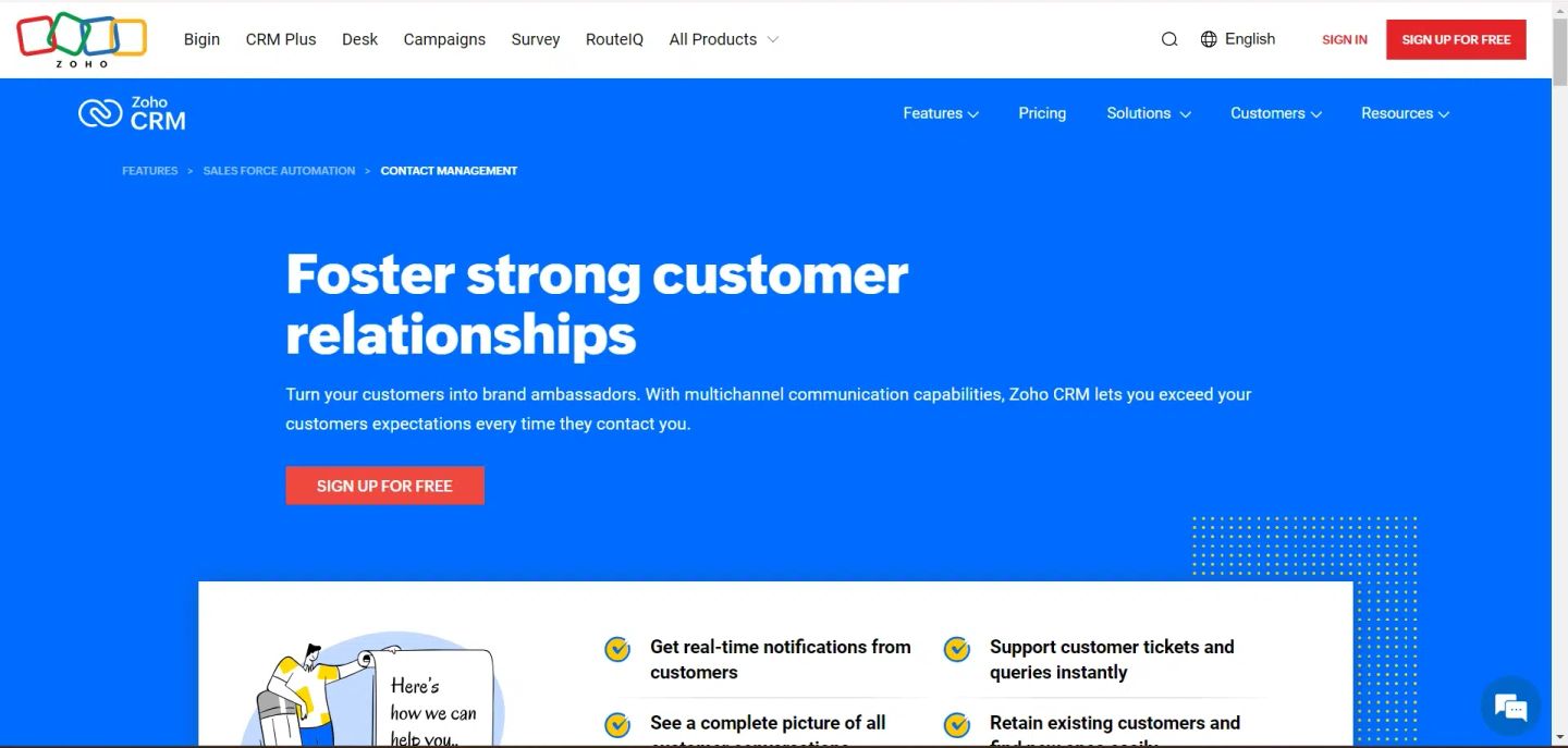 Zoho Contact Management Software