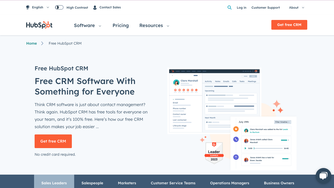 Hubspot website