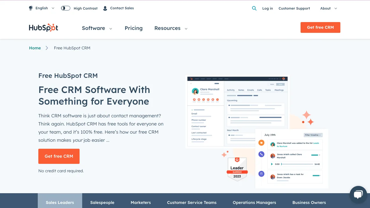 Hubspot website