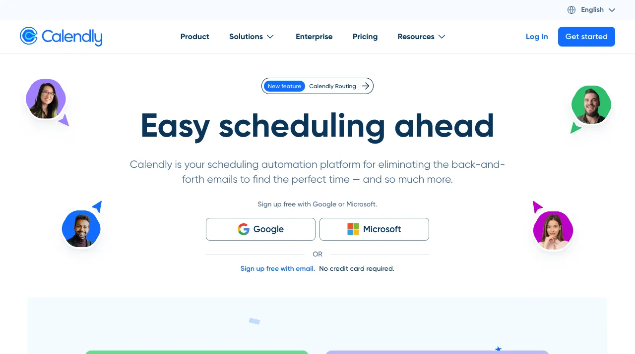 Calendly website screenshot