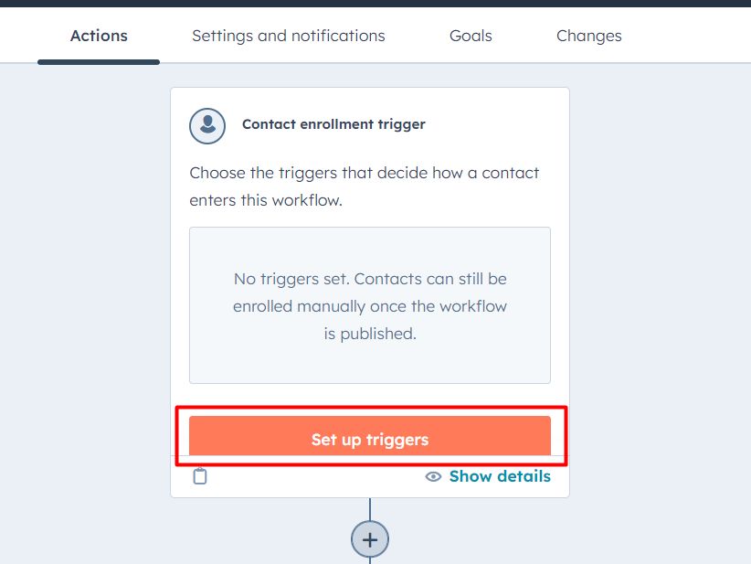 Set your workflow enrollment triggers
