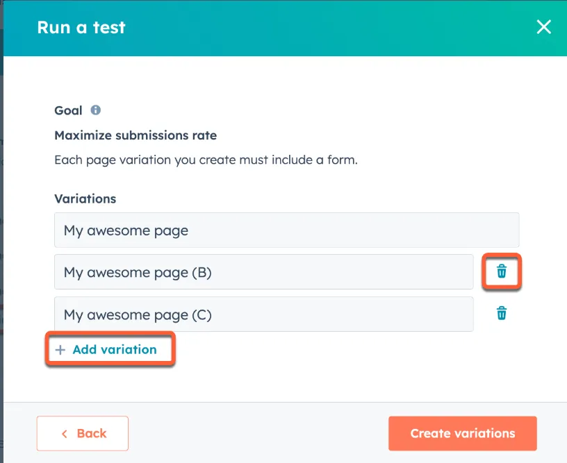 Create Content Variations