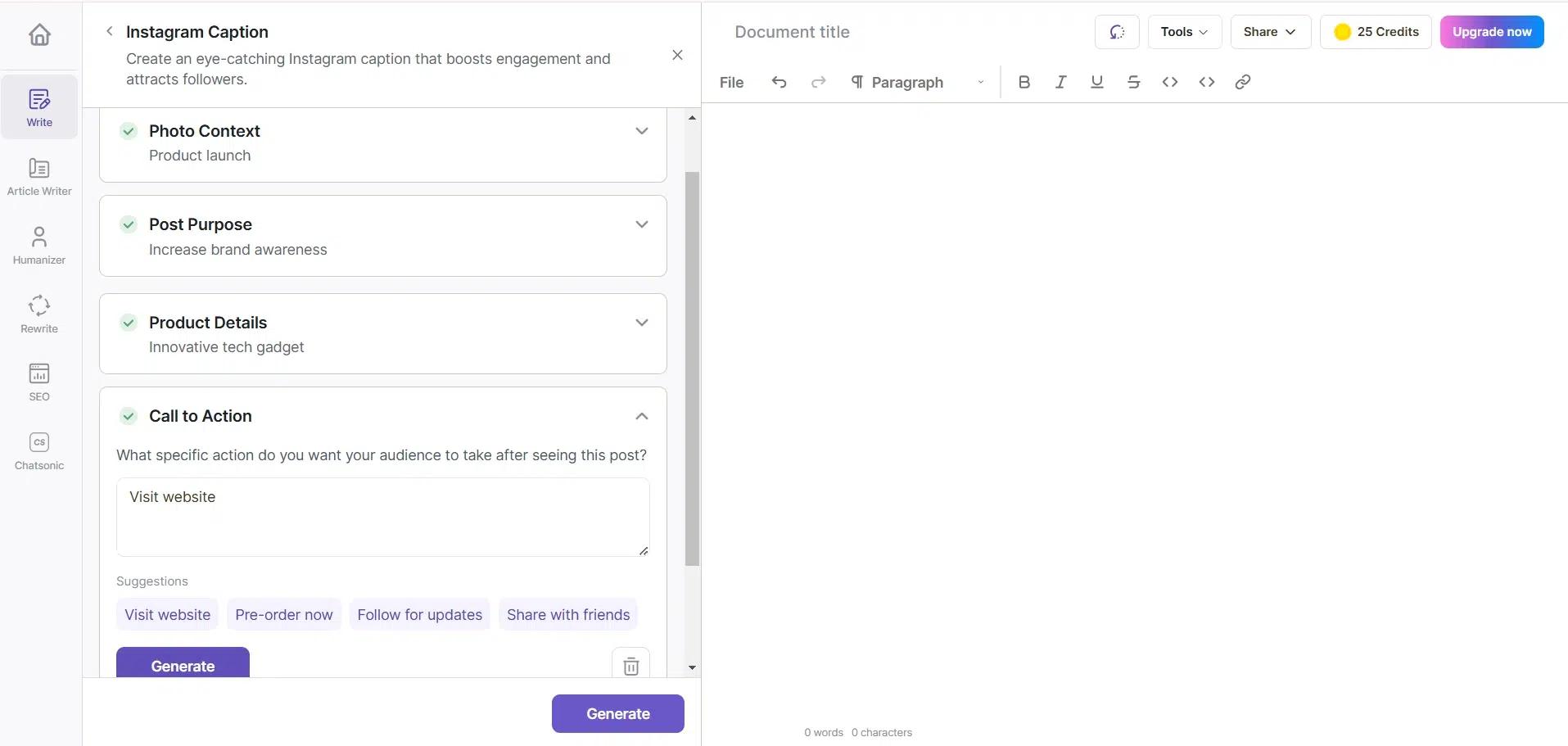 AI Content Suggestions