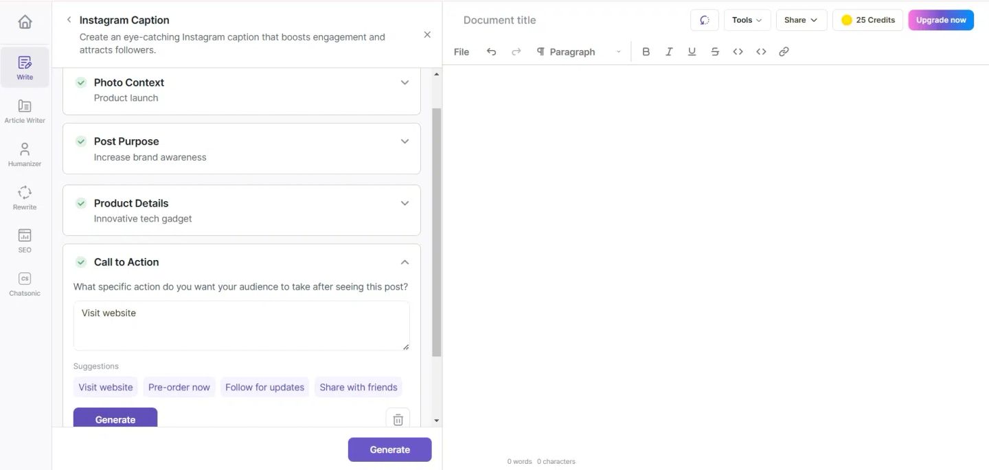 AI Content Suggestions