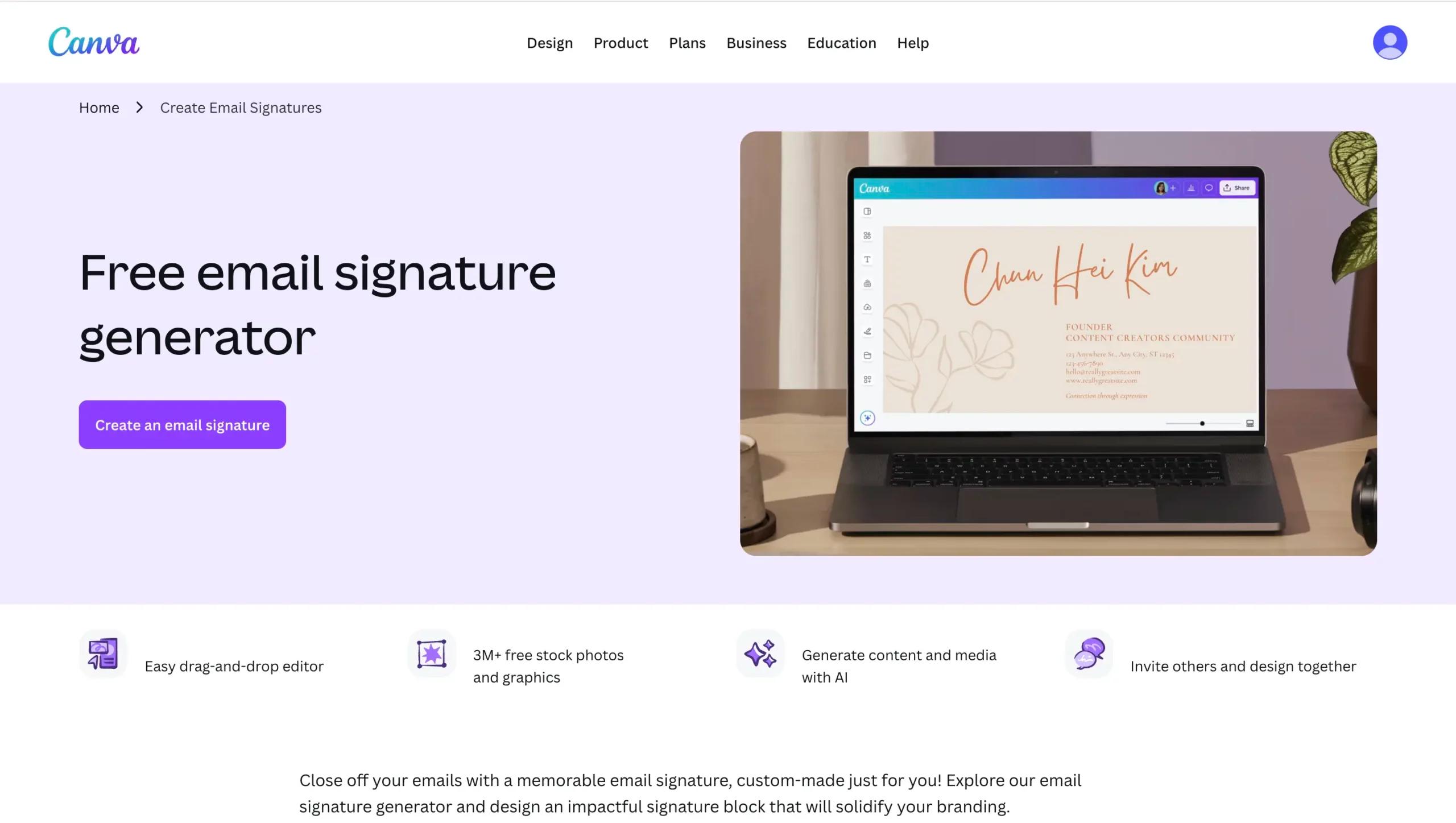 Canva Email Signature Creator